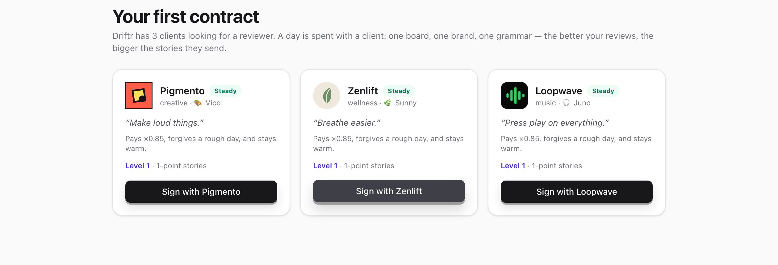 Contracts in DesignDrift